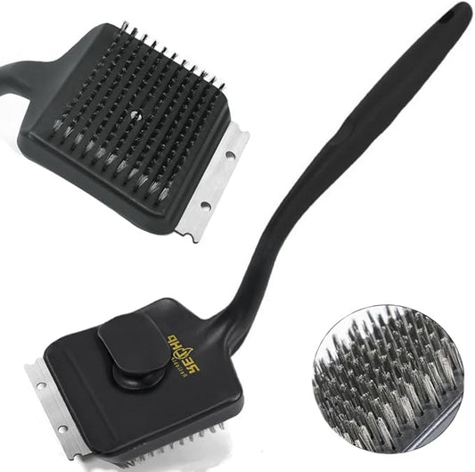 Grill Brush and Scraper [Extra Long 17-Inch Handle] Wire Grill Brush for Outdoor Grill Grill BrushGrill Cleaning Brush Grill Accessories for Most Grill Grill Accessories Gift for Men/Dad