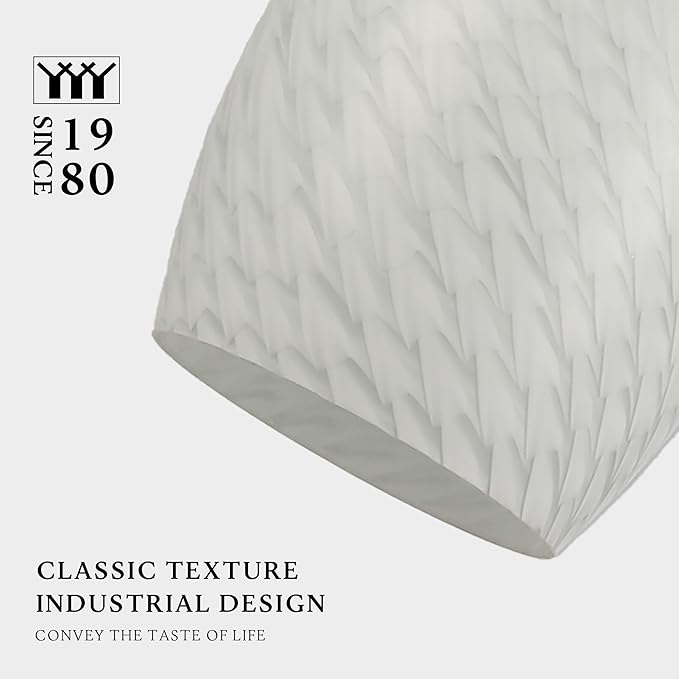 Pendant Lighting, Modern White Fishline Handblown Glass, Oval Art Shade Hanging Light, Brushed Nickel Hardware for Kitchen, Dining Room, Foyer Decor 4.7" Shade (1 Pack)