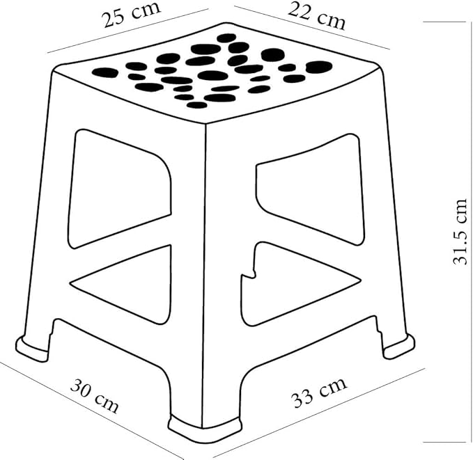 Mintra Home Light Duty Plastic Stools 2pk (12.5in Height, Teal)