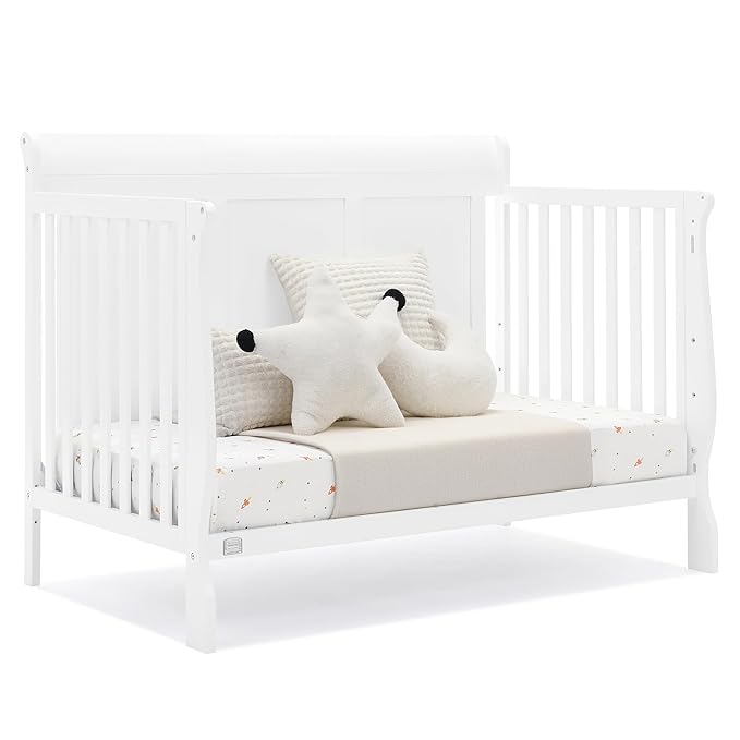 Delta Children Simmons Kids Carter 6-in-1 Convertible Crib - Greenguard Gold Certified, Bianca White