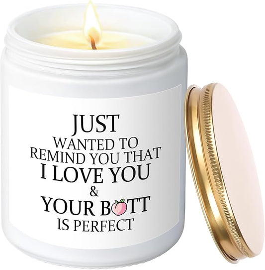 MOASITN Romantic Scented Candles for Her Him, I Love You & Your Butt is Perfect Valentines Day, Anniversary, Birthday, Christmas Candles for Girlfriend, Wife, Husband, Boyfriend, Couples