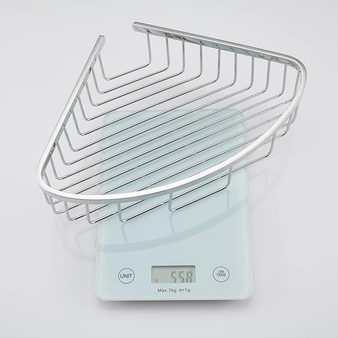 Bathroom Shower Caddy Corner Shelf, Corner-Hollow Design, Ultra Sturdy Rust-Proof Stainless Steel Shelf Organizer Shampoo Holder, Wall Mounted Storage Rack for Bathroom, Polished Chrome