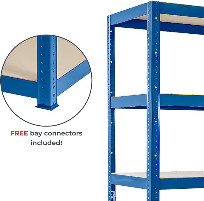 180cm x 120cm x 40cm, Blue 5 Tier (175KG Per Shelf), 875KG Capacity Extra Wide Garage Shed Storage Shelving Unit, 5 Year Warranty