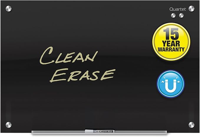 Quartet Glass Whiteboard, Non-Magnetic Dry Erase White Board, 2' x 1.5', Includes Accessory Tray, 1 Marker and 2 Glass Board Magnets, Frosted Surface, Infinity (G2418F)