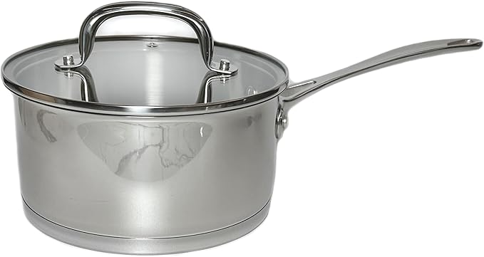 Stainless Steel Saucepans Impact Bonded Right Angles SS Saucepan 3.3QT 20cm