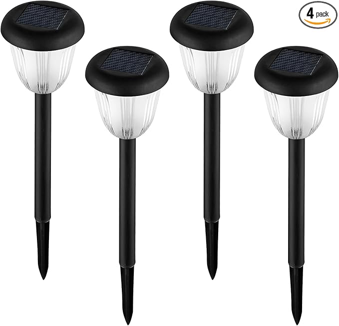 Solar Pathway Light for Outdoor, Solar Powered Pathway Landscape Lighting for Garden, 4 Pack Waterproof Solaire Walkway Light Landscape Lights for Driveway Lawn Patio Sidewalk Yard