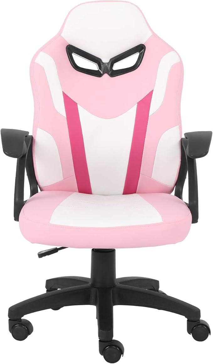 Modern-Depo Gaming Chair for Teenagers Juniors, High Back Ergonomic Swivel Racing Computer Chair, Height Adjustable Student Gaming Chair, Pink