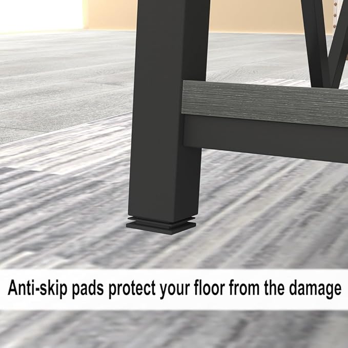 EXCEFUR Coffee Table, Rustic Wood and Metal Center Table for Living Room, 39.3 Inch Grey