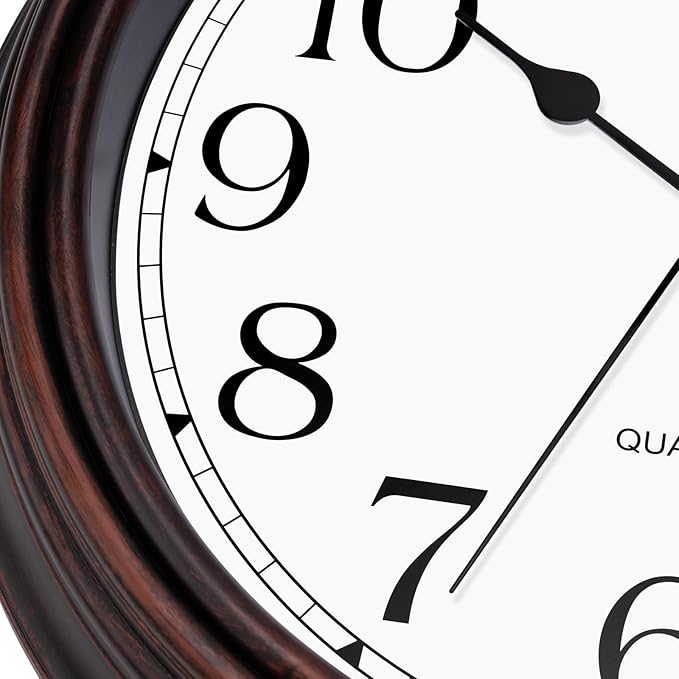 Foxtop 12 Inch Wall Clocks Battery Operated Silent Non-Ticking Classic Vintage Retro Wall Clock Decorative for Office Living Room Kitchen Home (Bronze)