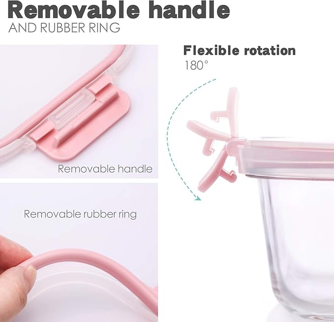 UMEIED 10 Pack Glass Food Storage Containers with Lids Leakproof, Airtight Glass Meal Prep Containers For Lunch, On The Go, Leftover, Dishwasher Safe