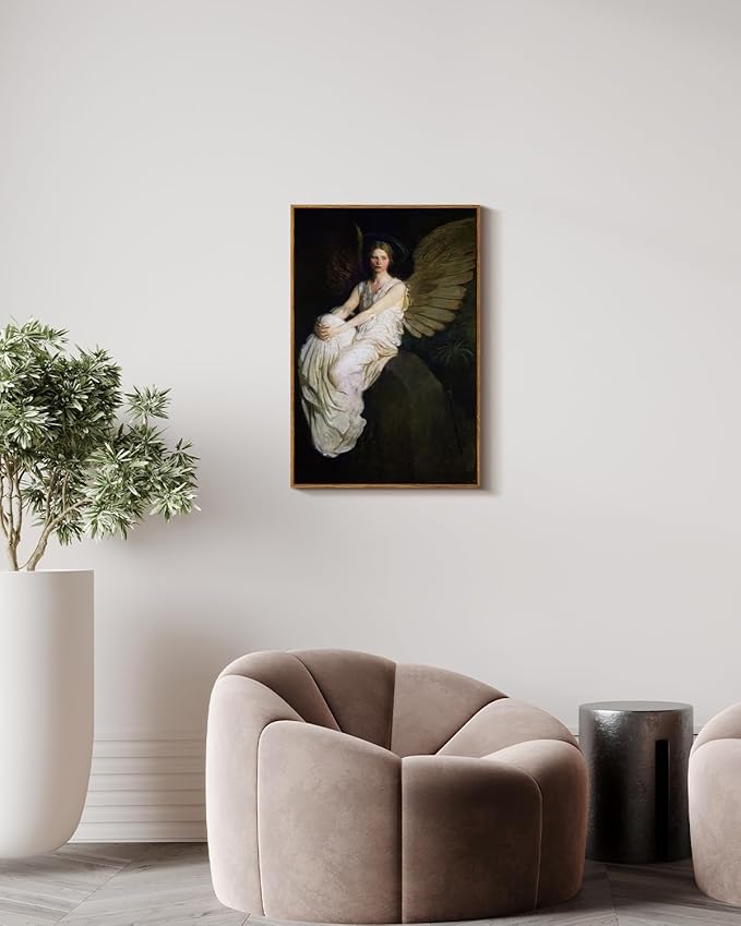 InSimSea Framed Wall Art for Living Room Home DecorStevenson Angel Vintage America Country Memorial Classical Oil Painting Prints Decorative for Living Room Bedroom Office Wall Decor 20x30in