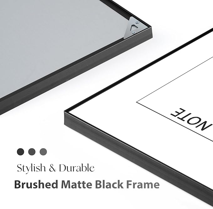 ARCOBIS Dry Erase Calendar with Cork Board for Wall, 36"x 24" Magnetic Calendar Whiteboard with Black Frame, Monthly Combination Board for School, Home, Office