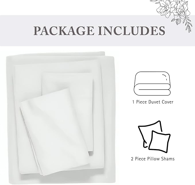 Queen Duvet Cover 1000 Thread Count 100% Egyptian Cotton Luxury Hotel Quality White Quilt Cover & Pillow Sham - 3 Piece All Season Duvet Cover Set with Zipper Closure, Corner Ties