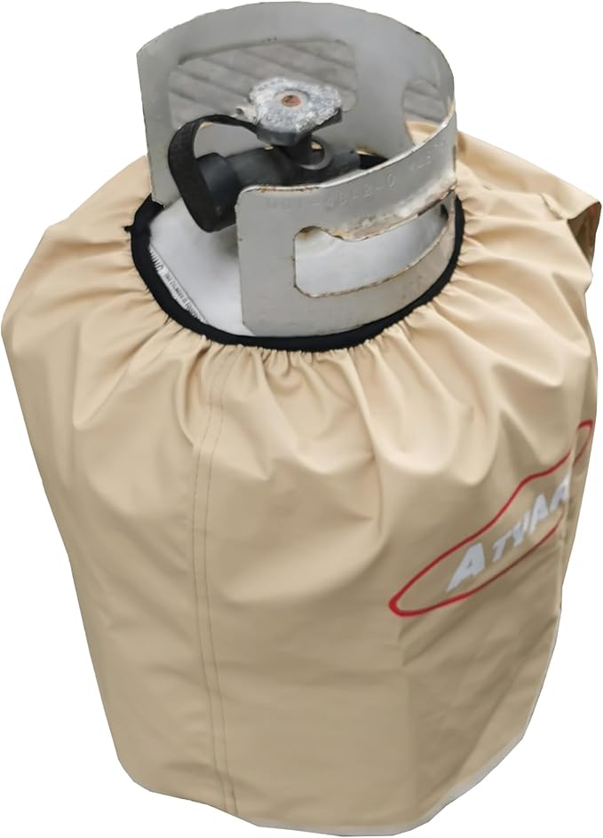 ATYARD Heavy Duty Propane Tank Cover Fits Standard 20 lb Tank Cylinder, UV and Weather Resistant , with Storage Pocket Beige