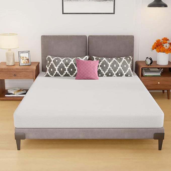 PayLessHere Queen Size Mattress,6 Inch Gel Memory Foam Mattress in a Box,Medium-Firm,Pressure Relief&Temperature Regulation,CertiPUR-US Certified,White