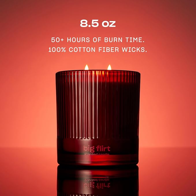 Big Flirt Luxury Scented Candle by Snif, Valentine's Day Candle, 50+ Hours, 100% Cotton Fiber Wicks, Soy Wax Blend, Non-Toxic, Vegan, 8.5 oz