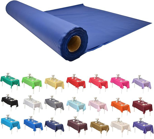 Craft And Party, Navy Blue Plastic Table Cover Roll - 40in X 100 feet Heavy Duty Plastic Banquet Table Cover Roll. (Navy Blue)