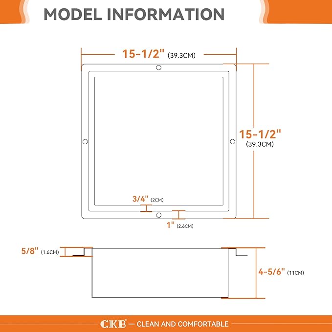 CKB Shower Niche Stainless Steel, 12 Inch x 12 Inch x 4 Inch Depth, Recessed Shower Shelf with Matte Black