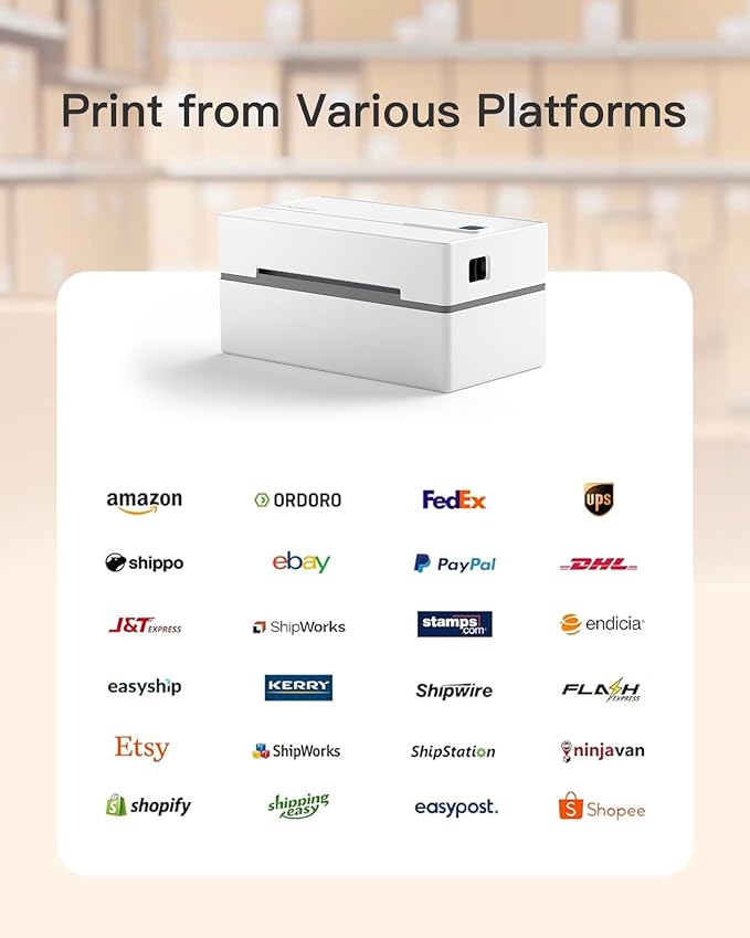 Inateck Bluetooth Thermal Label Printer, Wireless 4x6 Shipping Label Printer for Shipping Packages, Compatible with iPhone, Android, iPad, Windows, MacOS, Chrome, USPS