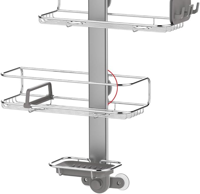 simplehuman Adjustable Shower Caddy, Stainless Steel and Anodized Aluminum