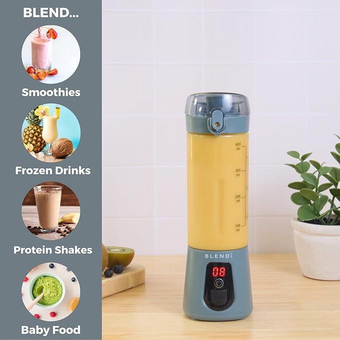 BLENDi Pro+ Portable Blender (New 2025 Model, 17.5oz, Gray) – Upgraded 120W Motor, USB-C Rechargeable, Cordless Personal Blender for Smoothies & Shakes – BPA-Free, Self-Cleaning, Travel-Friendly