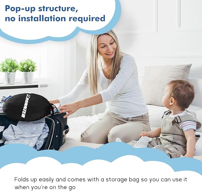 Blackout Sleep Tent, Pack N Play Blackout Cover to Block 90% of Light, Portable Pop Up Travel Essential Pack N Play Cover