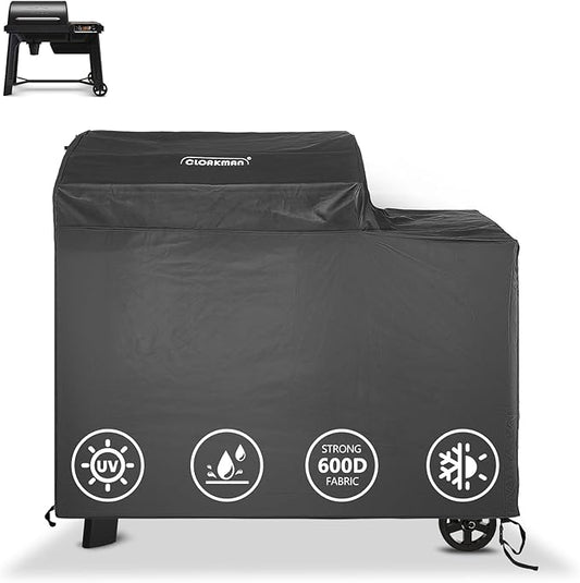 Outdoor Heavy Duty 600D Waterproof Pellet Grill Cover Compatible with Traeger Woodridge Pellet Grill, BAC761 Full-Length All Weather Grill Cover Accessory (Woodridge)