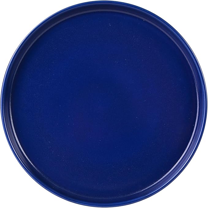 222 Fifth Kaden 12-Piece Blue Porcelain Dinnerware Set – Service for 4, Plate & Bowl Set, Contemporary Design, for Everyday Dining & Entertainment, Microwave & Dishwasher Safe