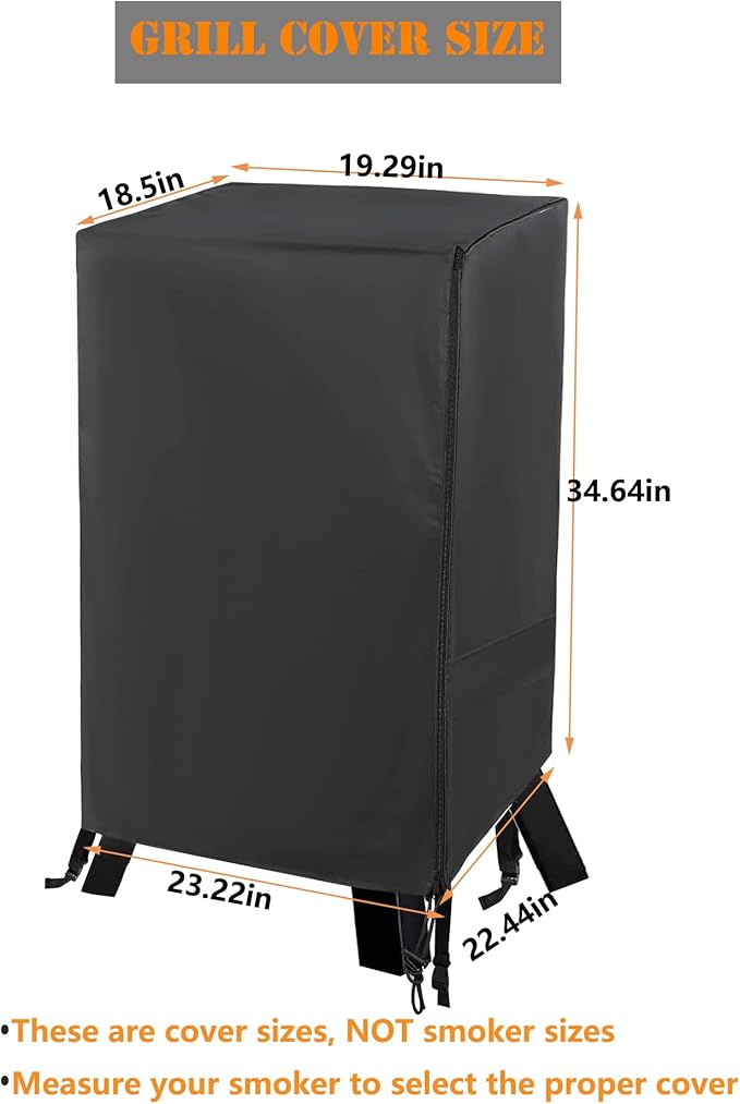 30 Inch Electric Smoker Cover for Masterbuilt and Pit Boss 2 Series Smokers, Heavy Duty Waterproof Vertical Smoker BBQ Grill Cover, All Weather Resistant,Moisture-Proof、Breathable