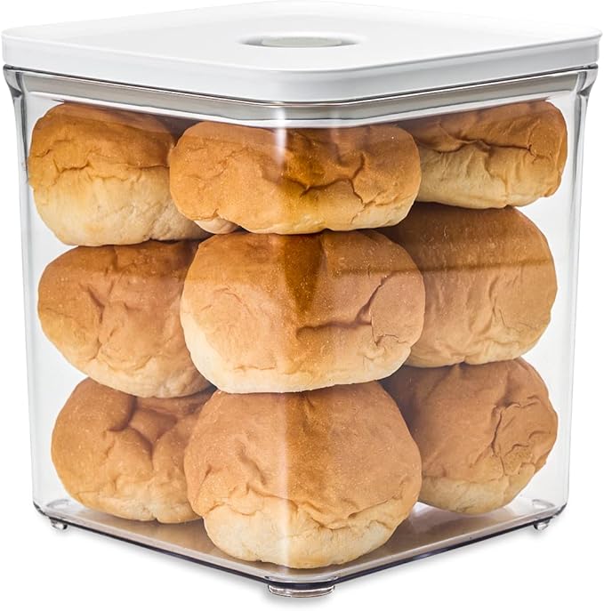 Premium Airtight Food Storage Containers, 3.28qt 1 Piece, Smart One-Click Seal Lid, No Hinges, Patented Double Silicone Lining, 100% Leak Proof, BPA-FREE, Dishwasher, Microwave Safe