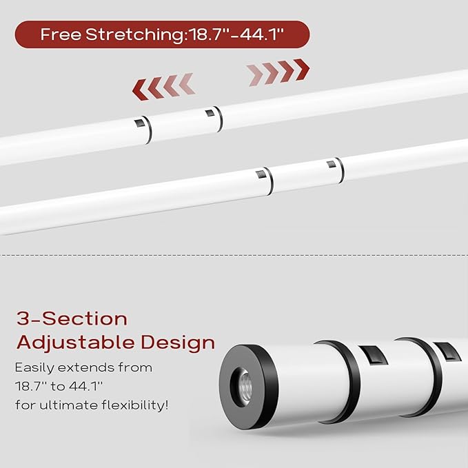 Bumusty 2-Tier Long Expandable Shoe Rack for Closet, 18"-44" Adjustable Shoe Rack for Entryway, 10-12 Pairs Large Shoe Organizer Shelf Storage, Sturdy Metal, White