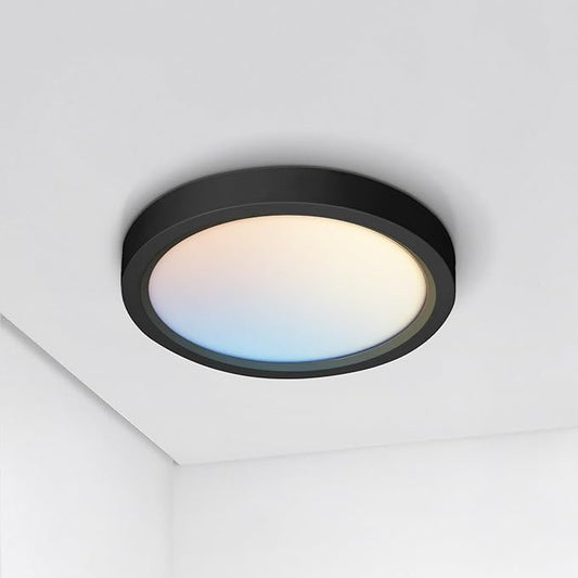 ASD LED 5" Round Flush Mount Ceiling Light Fixture, Low Profile Surface Lighting | 5CCT, Dimmable, Ultra-Thin, ETL Listed | 10W 700LM 2700-6000K 120V | Kitchen, Bedroom, Hallway Lamp | Black