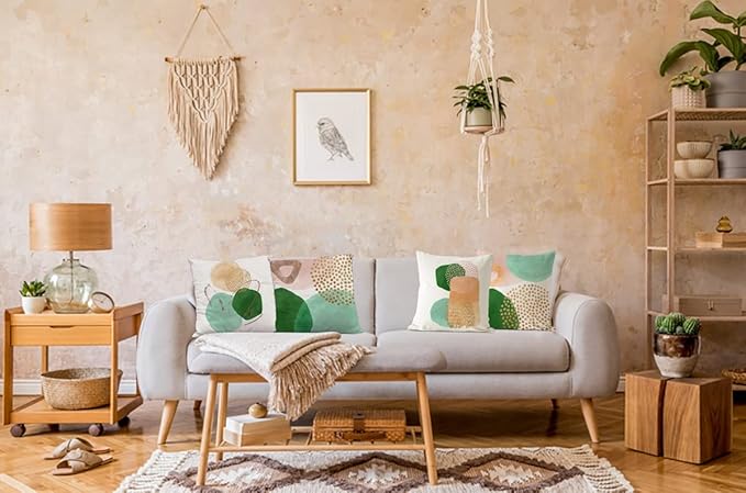 Jartinle Boho Pillow Covers Set of 4 Mid Century Modern Decor Throw Pillows Abstract Geometric Minimalist Pillow Cases for Couch Sofa Home Decorations