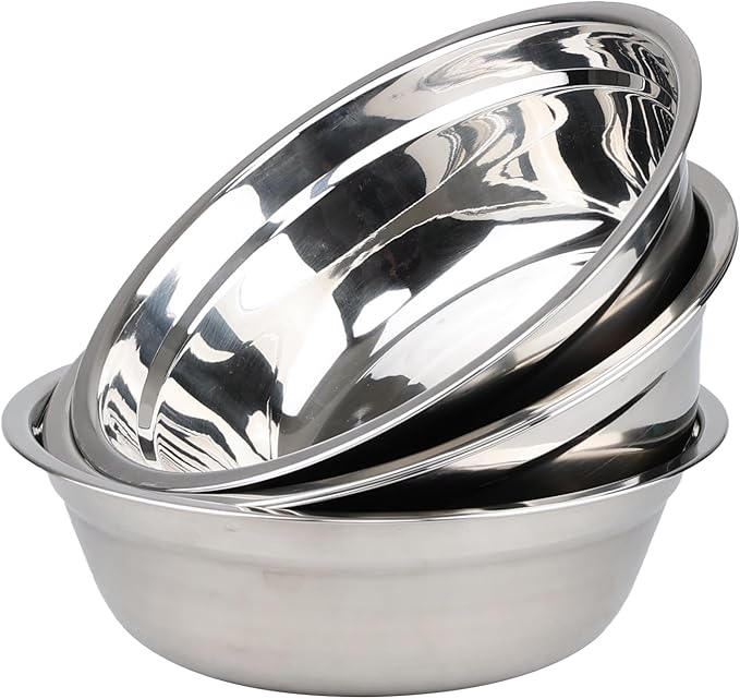 4-Pack Stainless Steel Mixing Bowls, Metal Nesting Bowls, 9.33 Inches