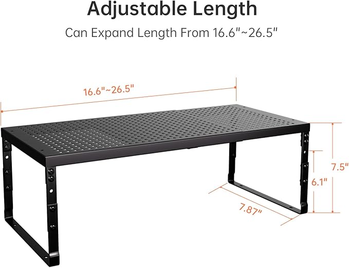 Cabinet Shelf,Expandable Adjustable Stackable Kitchen Organizer,for cabinets, Kitchens, countertops, bathrooms Shelf Organizer (2Packs/Black,Medium)