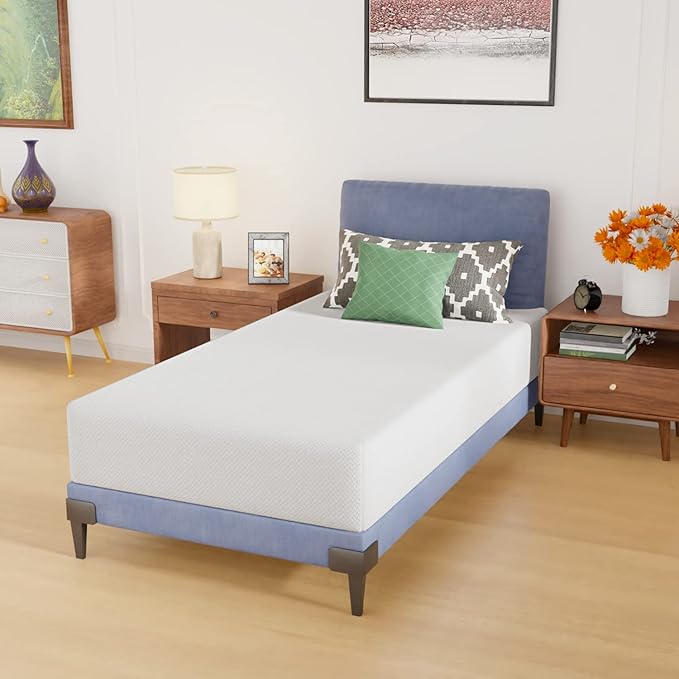 PayLessHere 10 Inch Twin Mattress Base Foam Mattress CertiPUR-US Certified,Removable Soft Cover,Twin mattresses for Bed Frame, Bunk Bed, Trundle, Daybed,White，Fiberglass Free