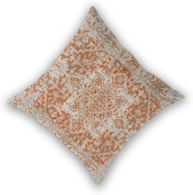 Fall Pillow Covers 16x16 Set of 2, Burnt Orange Boho Decorative Throw Pillows Ethnic Vintage Farmhouse Bohemian Carpet Pattern Pillow Cases Linen Gifts for Couch Sofa Outdoor Decor