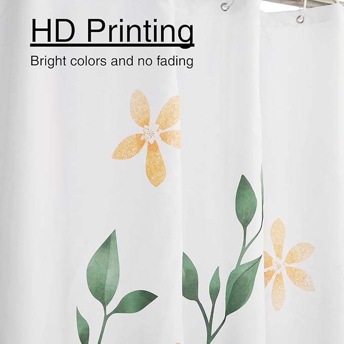Eucalyptus Shower Curtain, Ombre Floral Leaves Plant Washable Fabric Bath Decor with 12 Hooks 72x72 inches, Sage Green