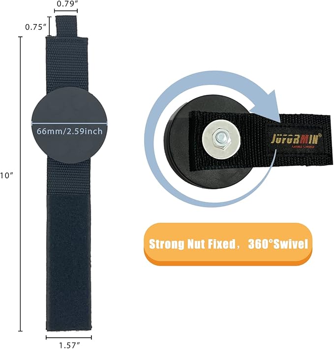 Heavy Duty Magnetic Hook, Magnetic Tool Holder, Magnetic Garage Hooks, Extension Cord Strap for Cable, Rope, Wire Storage in Garage,Workshop,RV,Pick-up(Dia.2.59" Magnet * 4Pcs)