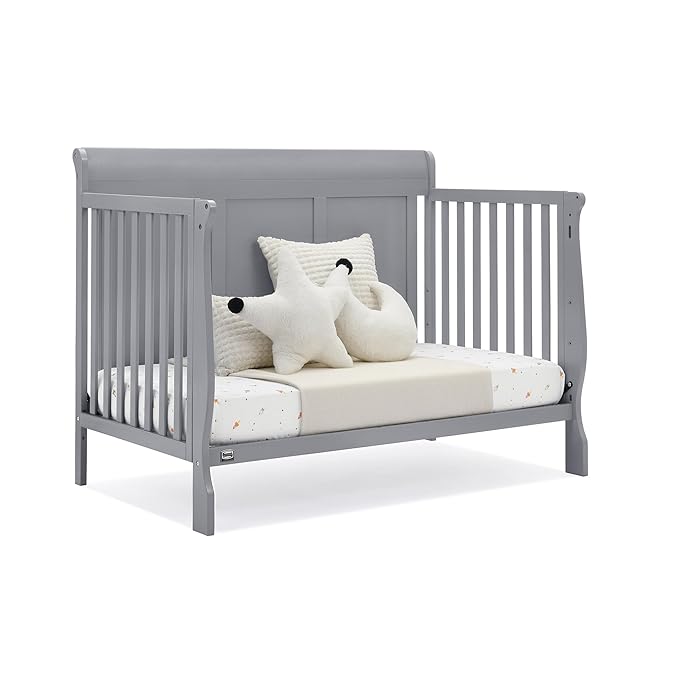 Simmons Kids Carter 6-in-1 Convertible Crib - Greenguard Gold Certified, Grey