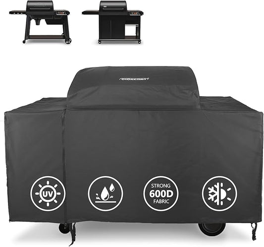 Outdoor Heavy Duty 600D Waterproof Pellet Grill Cover Compatible with Traeger Woodridge Pro and Elite Grill, BAC776 Full-Length All Weather Grill Cover Accessory (Woodridge Pro/Elite)