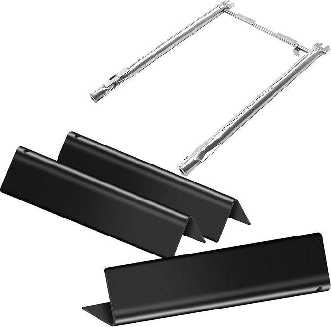 15.3" Flavorizer Bars and Grill Burner for Weber Spirit & Spirit 2 Grills Parts Spirit 210 215 220, Spirit II 210 Grill Parts with Front Control, Grill Replacement Parts for Weber 7635 69785