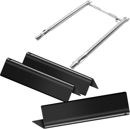 15.3" Flavorizer Bars and Grill Burner for Weber Spirit & Spirit 2 Grills Parts Spirit 210 215 220, Spirit II 210 Grill Parts with Front Control, Grill Replacement Parts for Weber 7635 69785