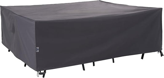 WJ-X3 Large Rectangular Outdoor Sectional Furniture Set Cover Waterproof, Dining Table Cover Wind Resistant, 160W x 90D x 36H in, Grey