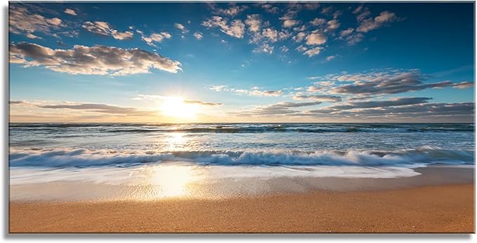 YYYYHPP YP1962 Beach Sunrise Over The Tropical Sea Pictures Print on Canvas Wall Art for Home Decor, Stretched and Framed, Easy to Hang