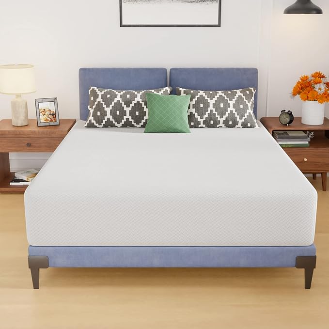 PayLessHere Queen Mattress 12 Inch Gel Memory Foam Mattress with Breathable & Washable Soft Fabric Zippered Cover,Supportive & Pressure Relief Bed Mattress,CertiPUR-US Certified,White，Fiberglass Free