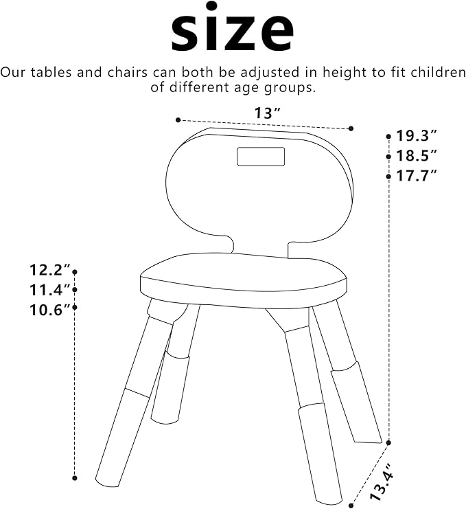 3 Level Height Adjustable Kids Chairs Plastic Preschool Chair Durable and Lightweight Child Chair with a Maximum Load Capacity of 130 pounds Suitable for Day Care, Classroom, and Home (3-Pack Beige)