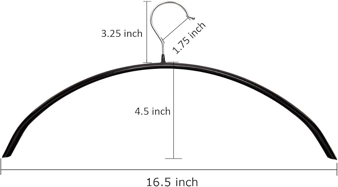 Tosnail 10 Pack Black Super Grippy Slip-Reducing Contour Shirt Hangers, Sweater Hangers, Dimple & Crease Free Hanger Solution - Black
