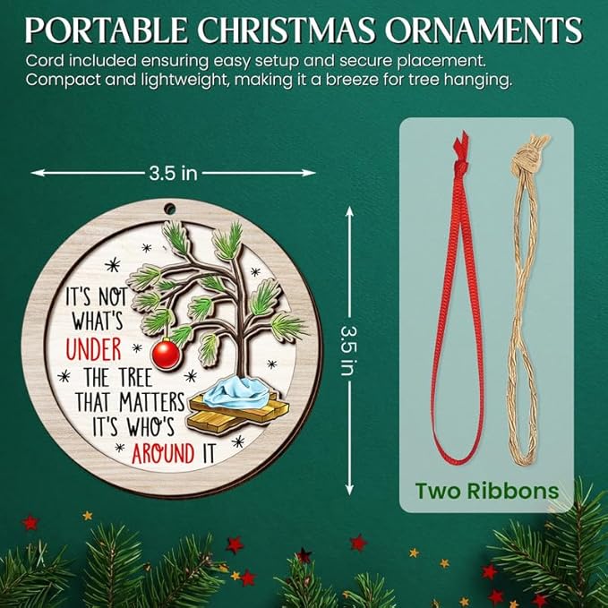 Christmas Family Ornament Gifts for Women Men - Wooden Christmas Ornaments 2025 for Tree Decorations - Family Ornaments for Mom Dad Grandma Grandpa, Gifts for Sister Brother Husband Wife Friend