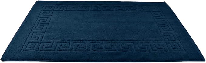 DAN RIVER Greek Bath Mat - Blue Opal, 100% Ring Spun Cotton, Pack of 2, 20x32 inches, 800 GSM, Non-Slip, Absorbent, Quick Drying, Machine Washable Bathroom Floor Mats for Shower, Kitchen & Bath